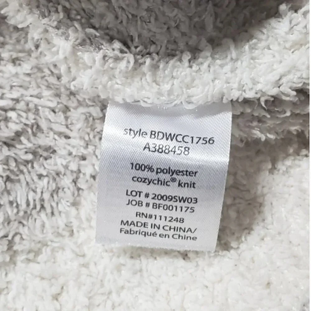 Barefoot Dreams CozyChic Seaside CrewNeck Pullover Sweater Cream Zebra Ivory - Picture 3 of 10